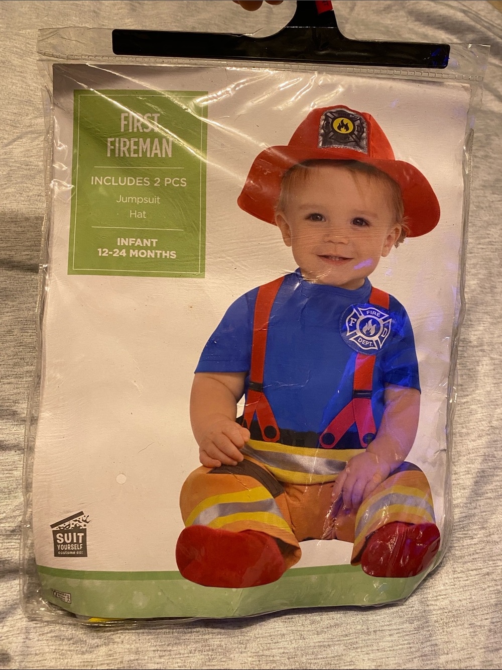 First Fireman Halloween Costume Size 12-24 Months NEW